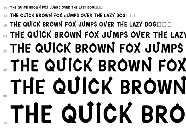 Orientypes font waterfall